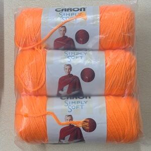 New Caron Simply Soft Yarn Neon Orange